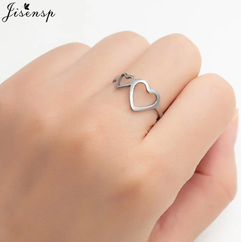 Stainless Steel Ring for Women Simple Heart Leaf Cross Star Infinity Geometric Finger Rings Minimalist Jewelry bagues pour femme