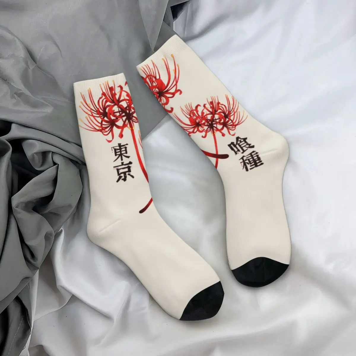 Tokyo Ghoul Spider Lily Unisex Socks, Happy 3D Meias de impressão, Crazy Sock, Happy Street Style, Crazy