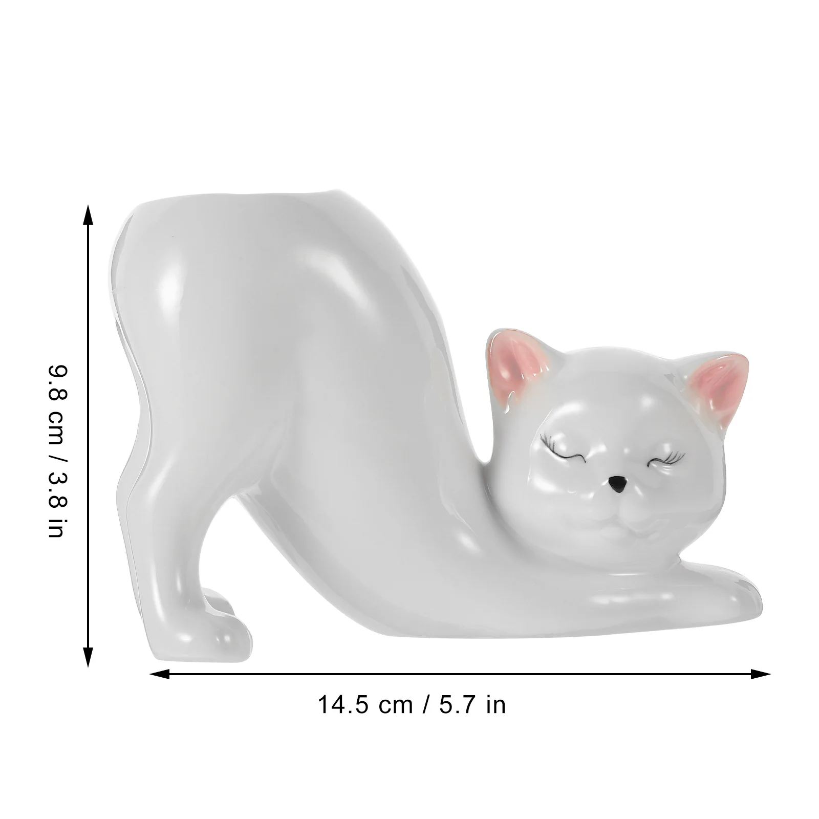 Ceramic Cat Flower Vase Chic Delicate Design Stable Flat Bottom Modern Vase for Home Office Decoration Ceramic Vases
