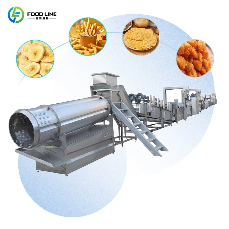 Customized Multifunctional Snack Production Line Potato Chips And French Fries Automatic Industrial Frying Processing Machine