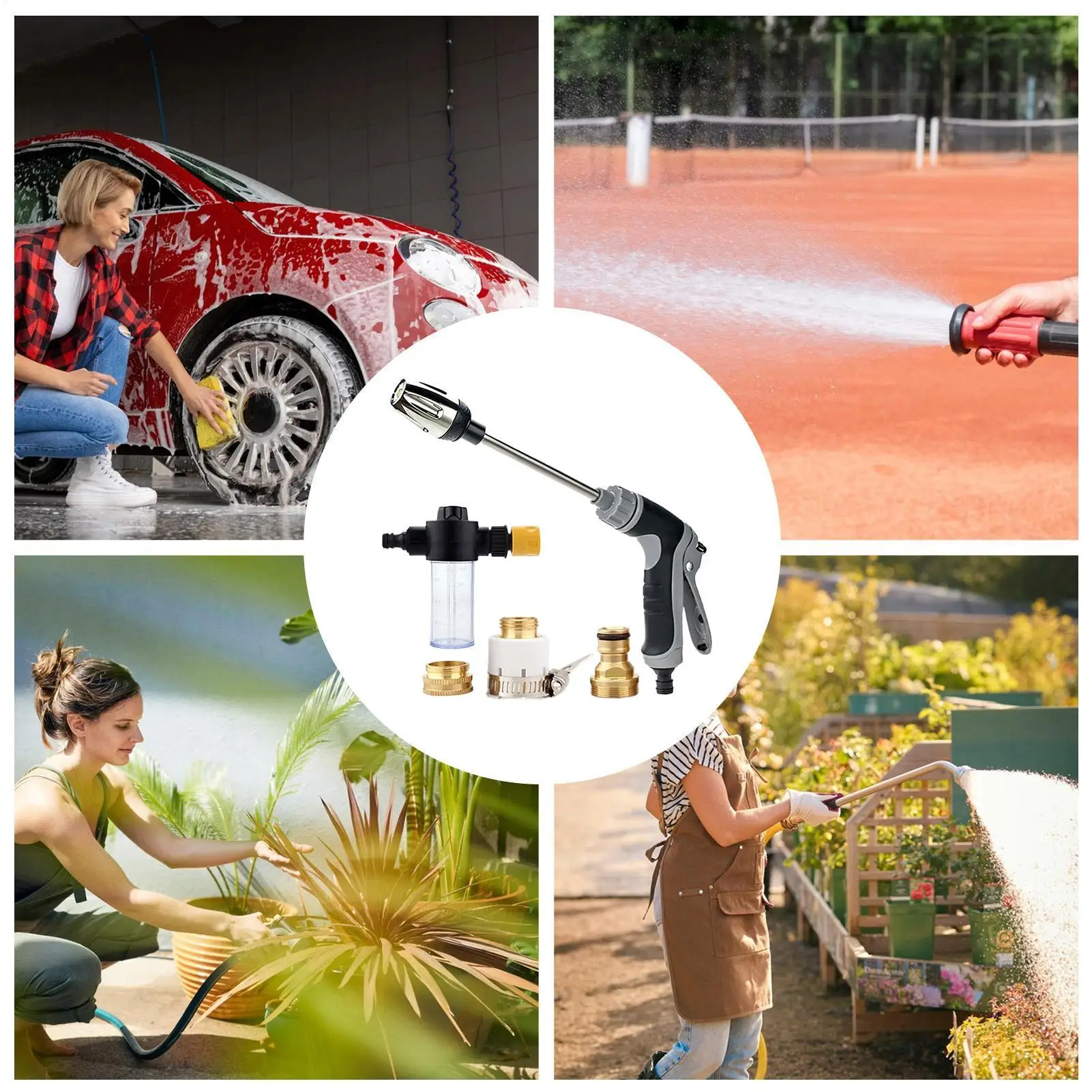Professional Garden Water Spray Gun High Pressure Power Washer Wand with Adjustable Nozzle & Soap Dispenser for Home Cleaning view 6