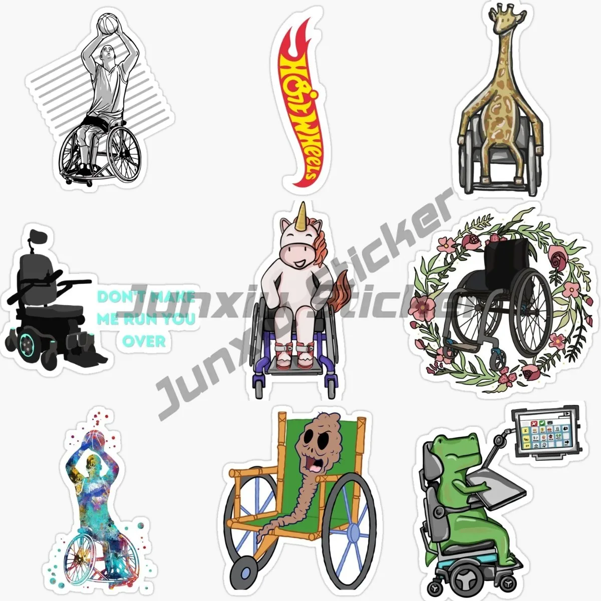 Creative Cartoon Anime Disabled Wheelchair Motorcycle Wheel Decals in Sticker Auto Window Decals Accesorios Camper Decal