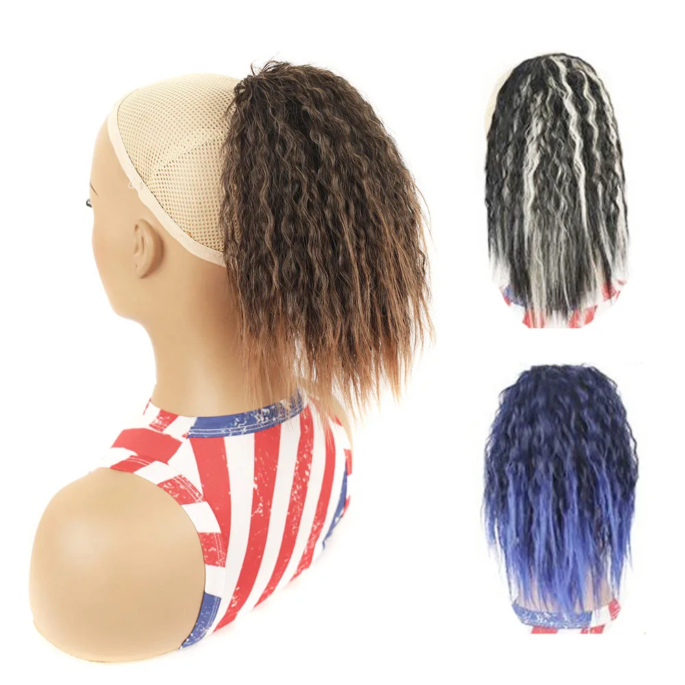 jeedou-ponytails-extensao-de-cabelo-curto-e-encaracolado-com-cordao-preto-azul-postico-sintetico-feminino