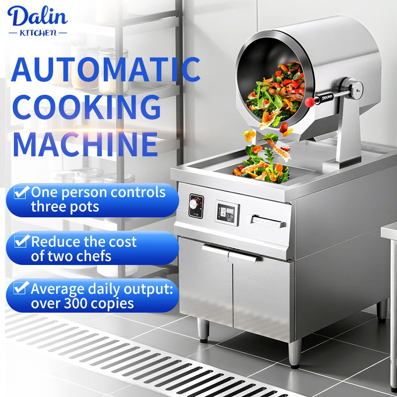 Automated Cooking Machine Stir Fry Pot Making Equipment Restaurant Rice Cooker Food Cooking Robot With Sink Cabinet