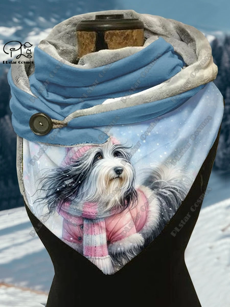 Neue 3D Druck Benutzerdefinierte Niedlichen Tier Muster Warme Schal Schal Frühling Winter Kleine Dreieck Schal Casual Geschenk D-15