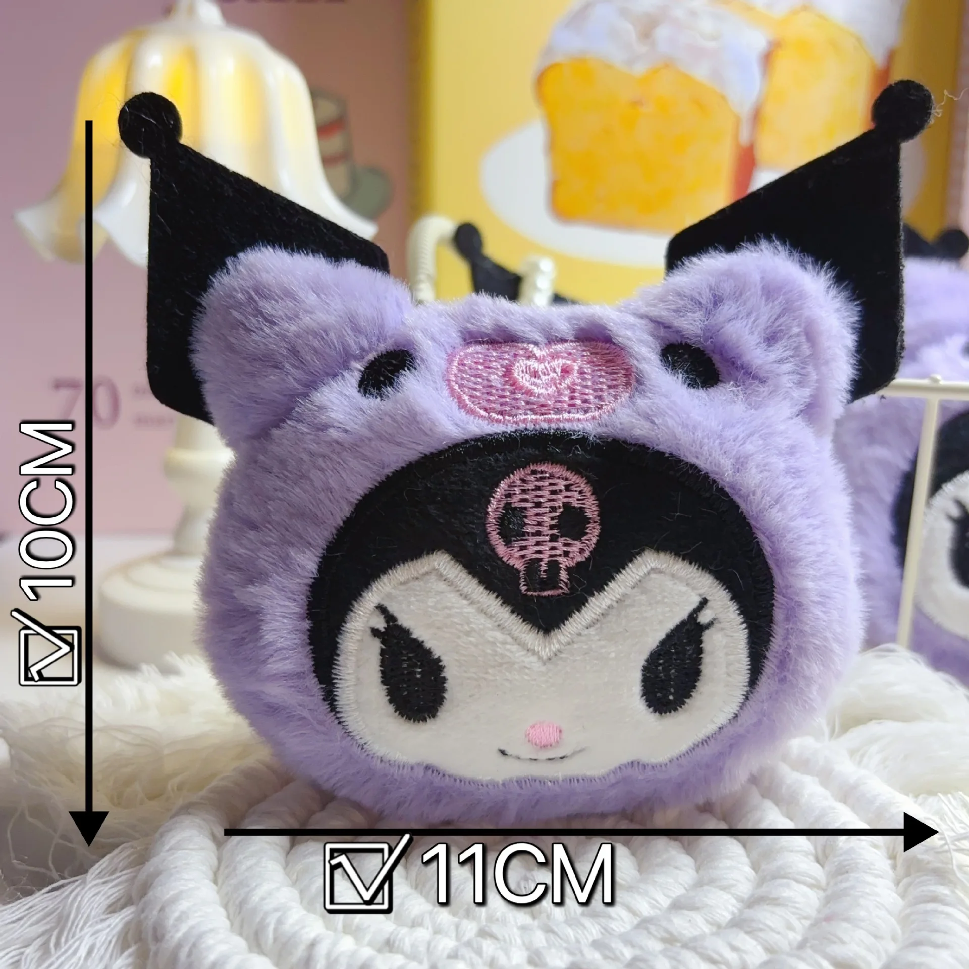 10 stks/partij Anime Kuromi Pluche Pop Knuffels Kawali DIY pin sleutelhanger hanger Tas Hanger Meisjes Verjaardagscadeau