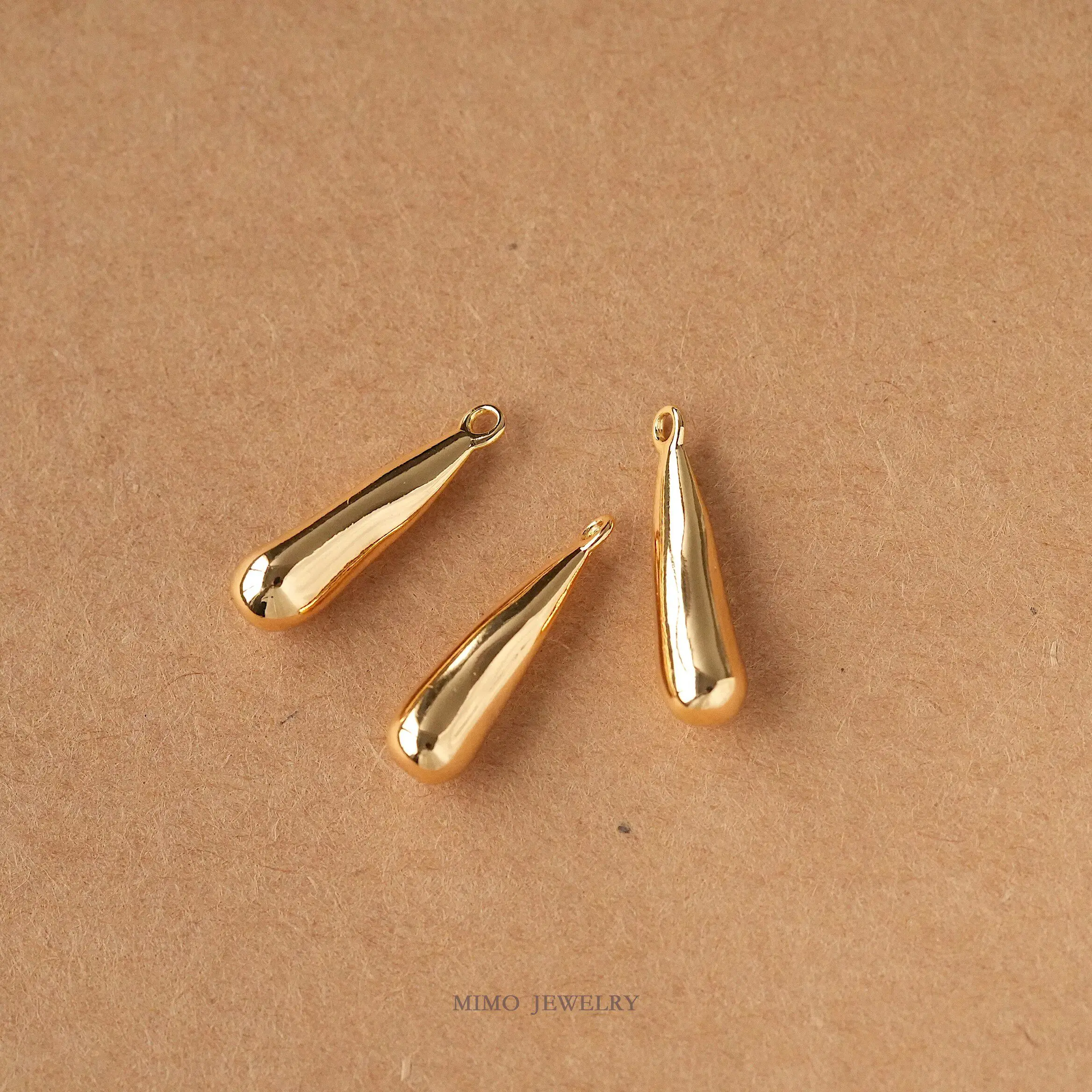 Copper-plated Gold Irregularly Long Water Droplets Charms Pendant For Jewelry Making DIY Necklace Bracelet Accessories Findings