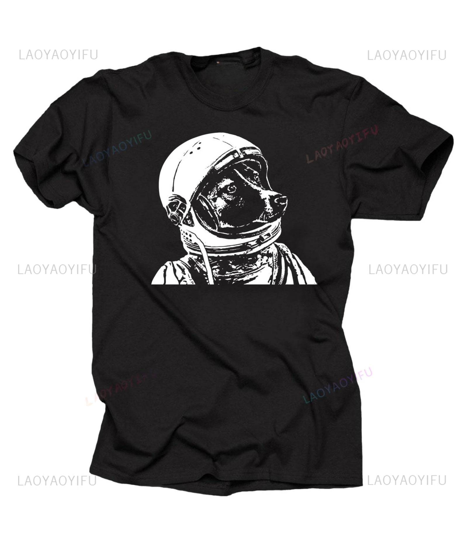 Astronaut Space Dog Vintage Graphic Printed Man T-Shirt Cotton 70s 80s 90s Y2k Streetwear Hipster Women Tshirt Hip Hop Soft Tees