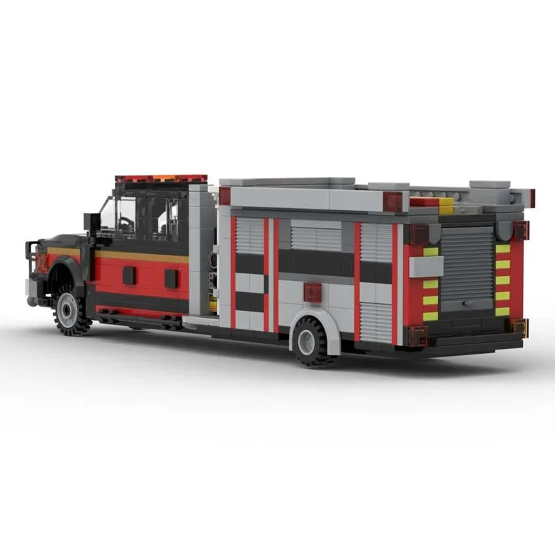 

MOC-232338 City Jungle Rescue Fire Truck Building Block Model, 660 Parts, Creative Birthday Toy Gift for Boys and Children