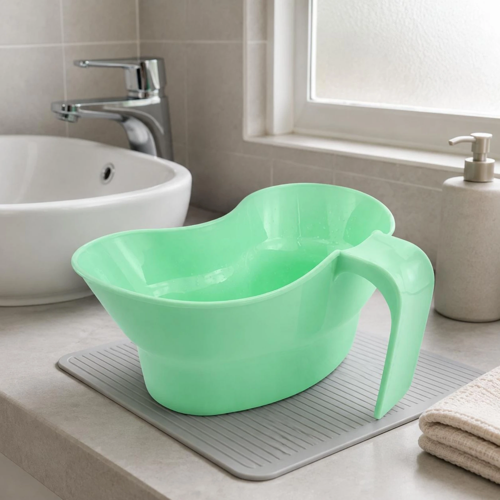 

Oral Rinse Cup Contoured Spitting Cup Bathroom Accessory Ergonomic Wide Uncovered Top