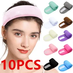 10 Pieces Adjustable SPA Headband Wide Spa Facial Hairband Yoga Bath Shower Makeup Wash Face Hair Band for Face Washing,Shower