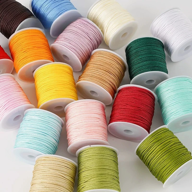 2Rolls 30m/roll 1.5mm Polyamide Thread Cord Bracelet String for DIY Chinese Knotting Cord Red Thread Beading Braided Ornament