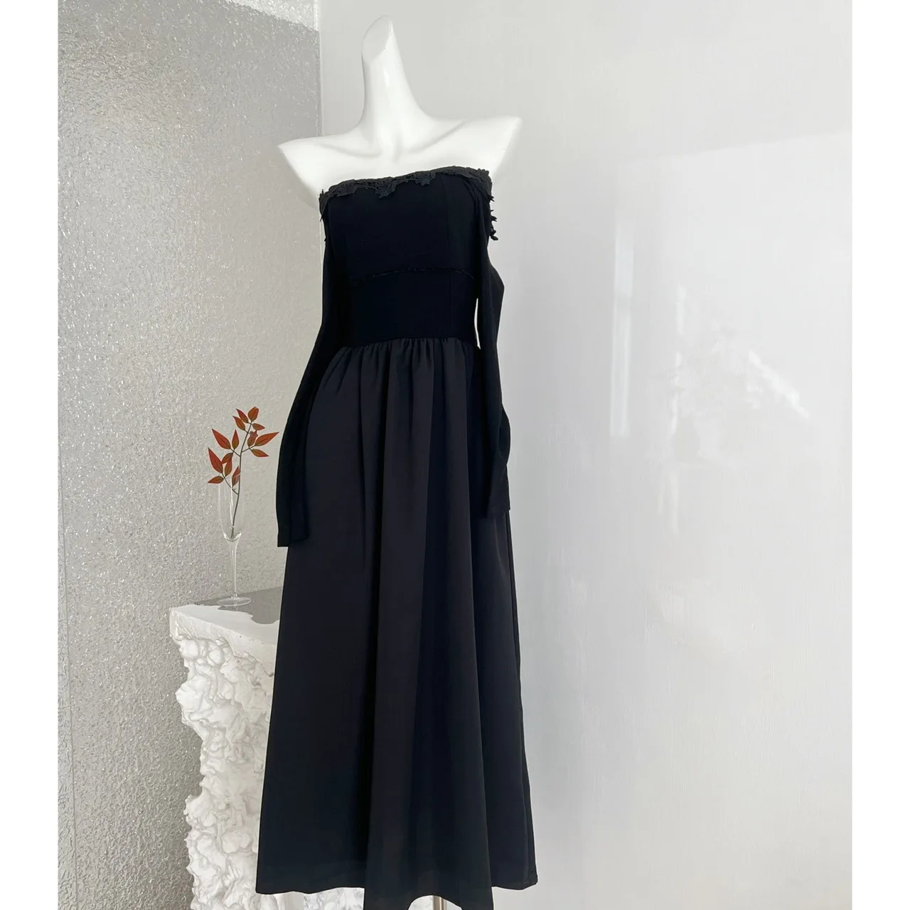 

Ele Bla-oulder Long Sve Dr Women's Spring Knot Dr New Sle Commute Other Universal Polyester ...