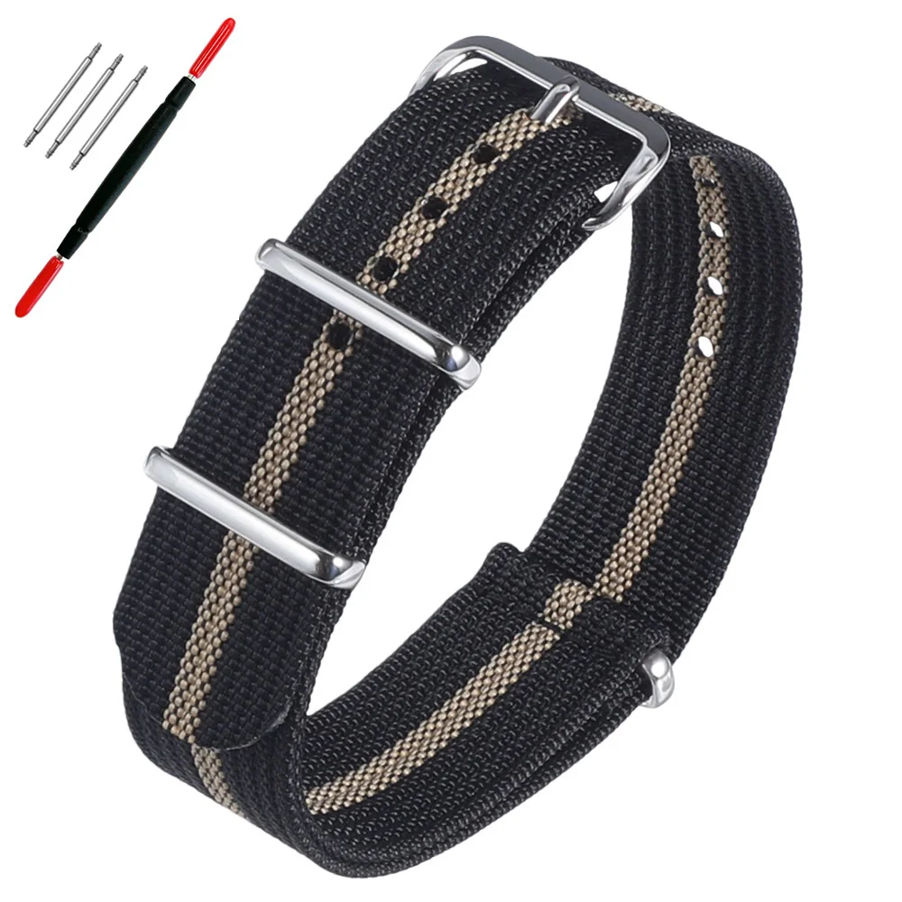 Neues geripptes Nylon-Uhrenarmband, universelles Segeltuch-Uhrenarmband 16mm 18mm 19mm 20mm 21mm 22mm 24mm, Militäruhrenarmband – Detail 22