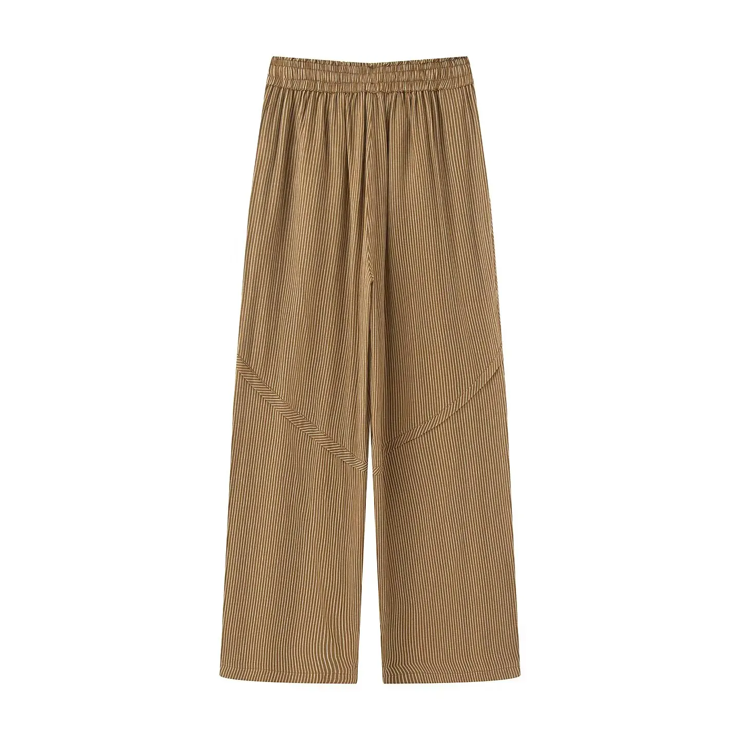 Pantaloni da donna con stampa a righe alla moda Design con tasca laterale Pantaloni larghi a gamba lunga dritta 2025 Autunno/Inverno Street Style da donna