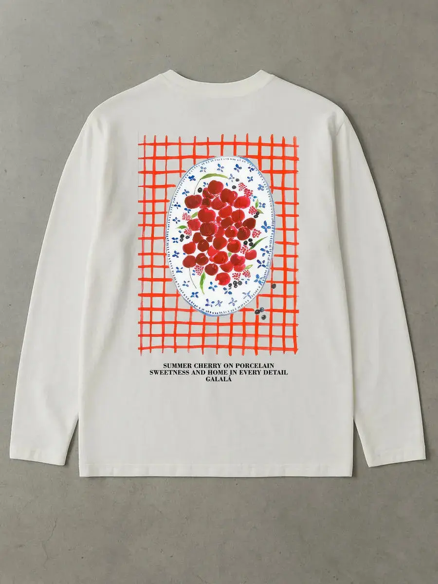 Chemises russes à manches longues en pur coton, sweat-shirt fin imprimé au dos amusant pour femmes, Design Streetwear, hauts tendance d'automne pour filles douces