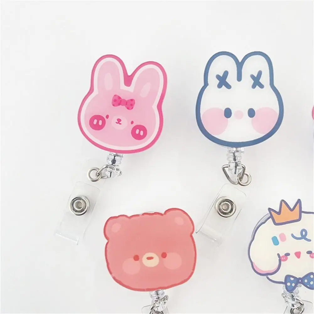 Supplies Cartoon Chest Card Rabbit Bear Work Card Clip Nurse Badge Holder Retractable Badge Reel Name Card Holder ID Card Clips