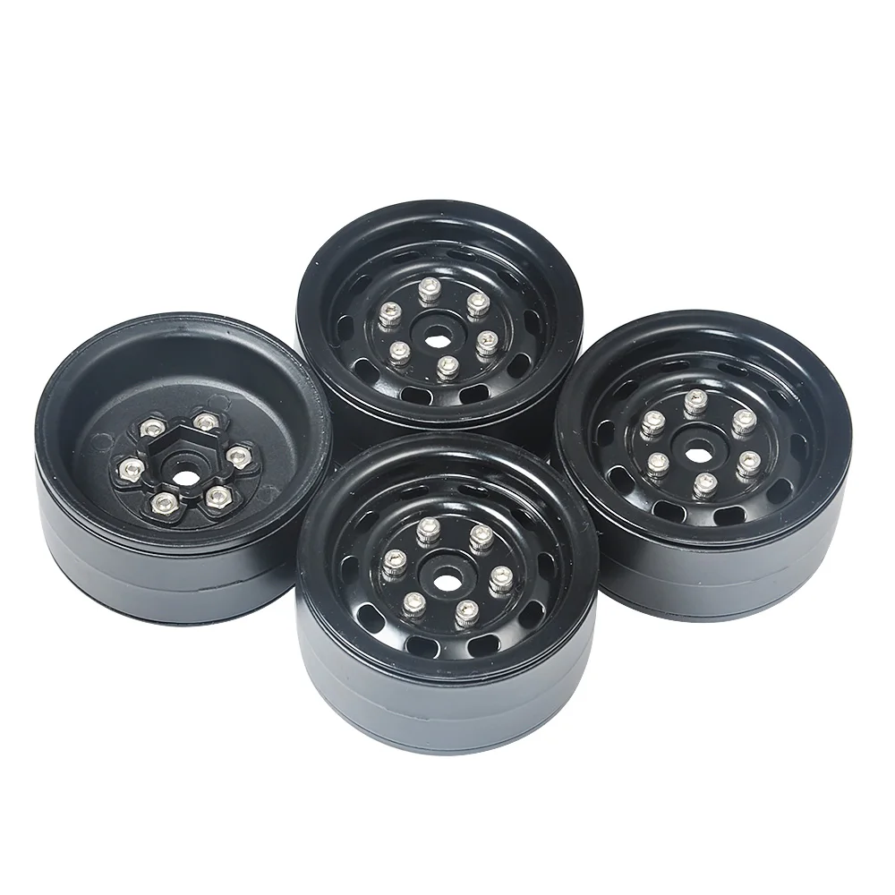 YEAHRUN 1.9 Beadlock Wheel Rims Heavy Duty Hubs for Axial SCX10 CC01 D90 D110 TRX4 TRX6 1/10 Rock Crawler Car Wheels Tires