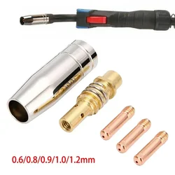 5 PCS Mig Contact Tip เครื่องเชื่อมชุดหัวฉีด 15AK Conductive Tip หัวฉีดเคล็ดลับ MIG เชื่อมไฟฉายเชื่อม 0.6/0.8/0.9/1.0/1.2 มม.