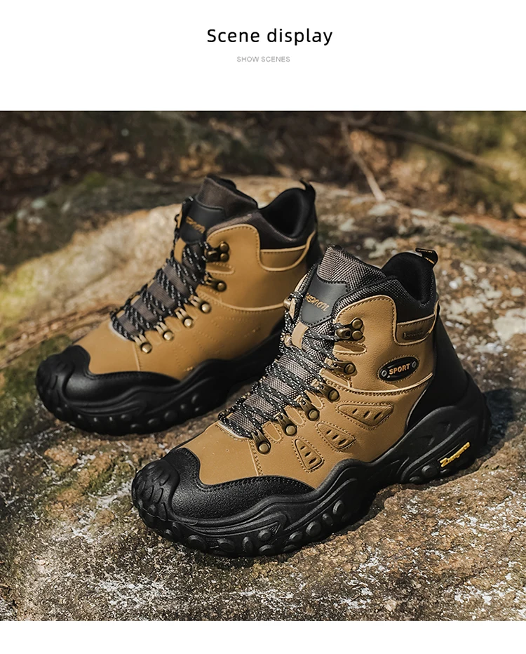 Modische, bequeme und vielseitige Herren-High-Top-Wanderstiefel in großen Größen, ideal für Outdoor-Aktivitäten, Bergsteigen und Reisen, als Geburtstagsgeschenk oder Weihnachtsgeschenk geeignet. – Detail 17