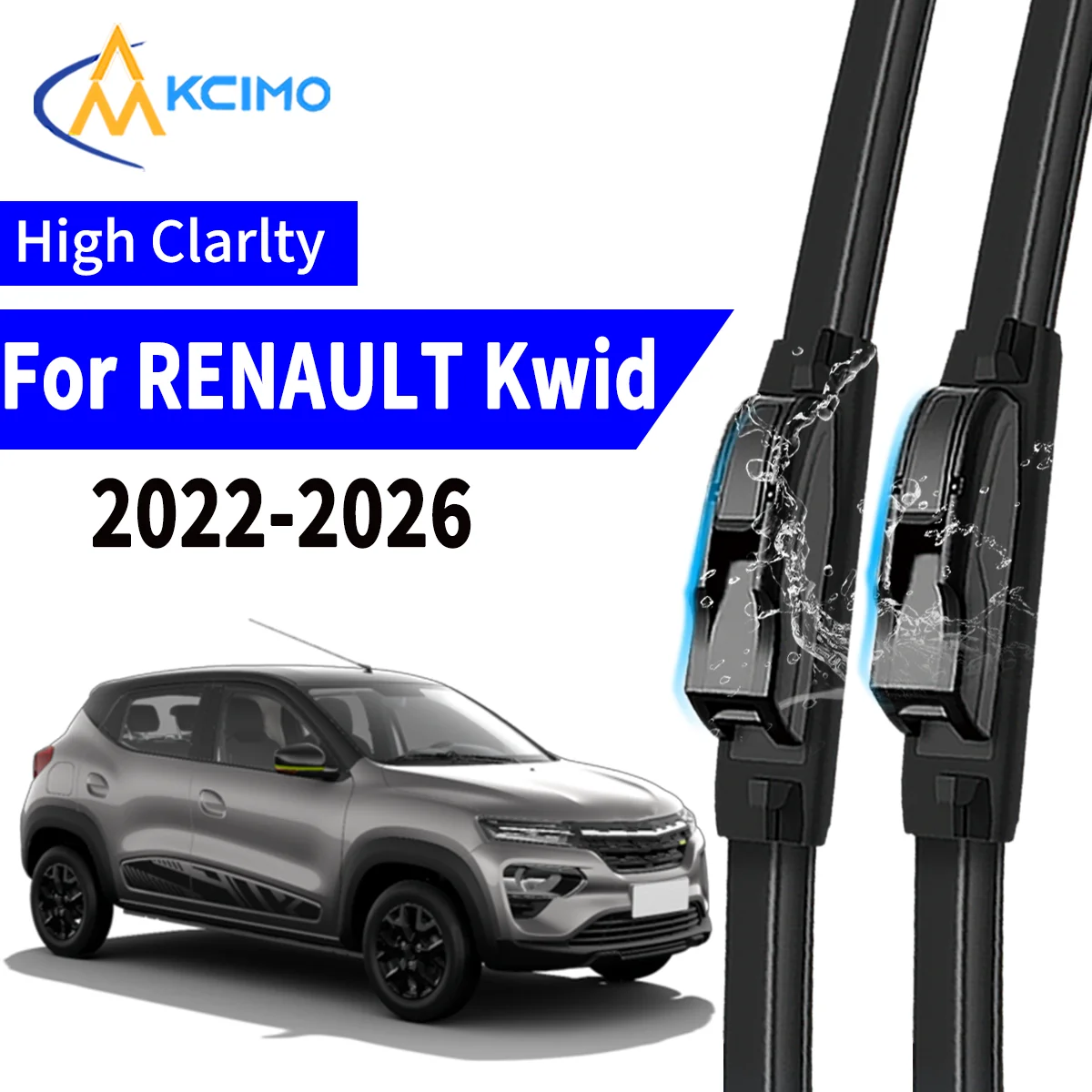 

2pcs Car Wiper For RENAULT Kwid hatchback 2022-2026 Front Windscreen Wiper Blade Silent Soft Rubber