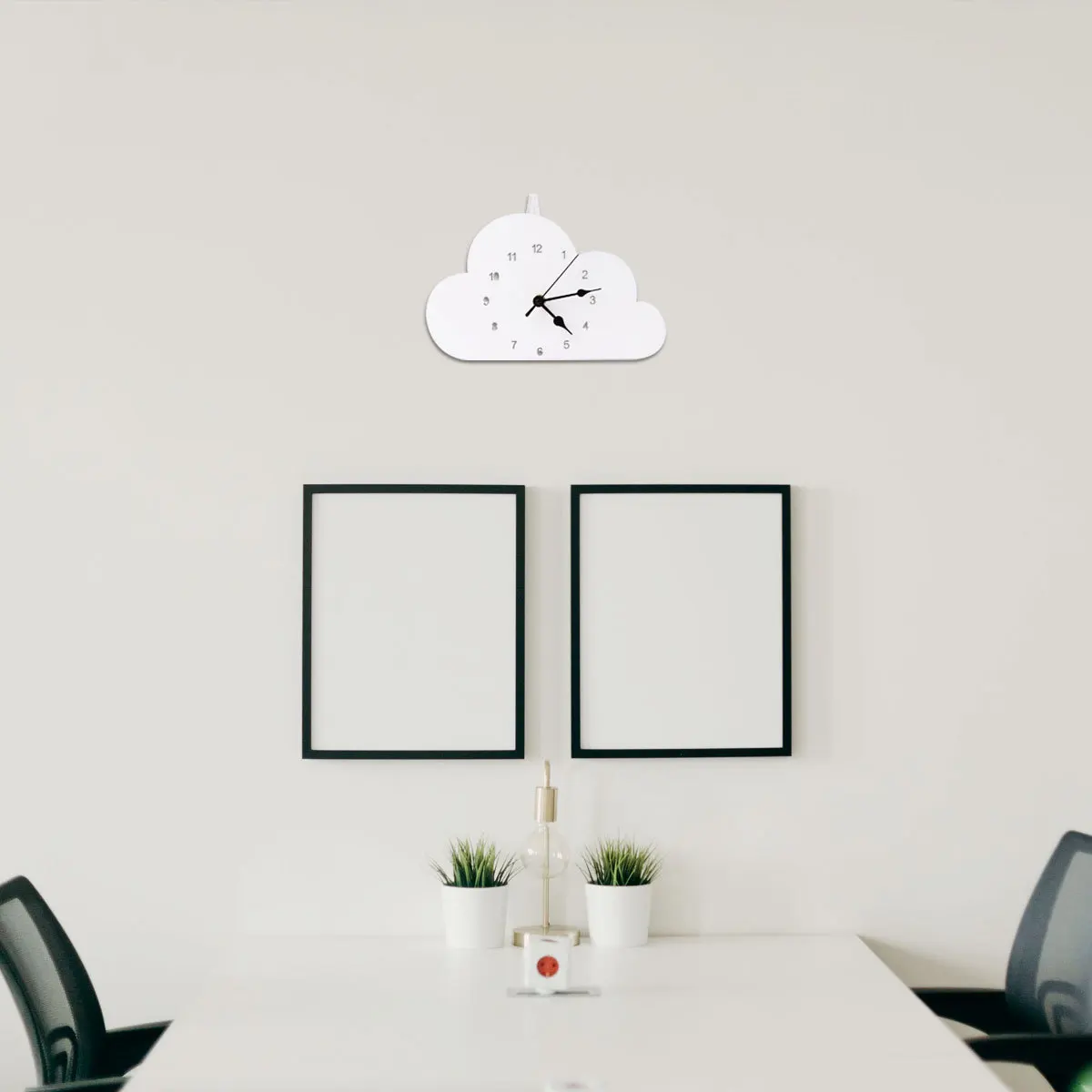 

1pc Cloud-Shaped Wall Clock Nordic Minimalist Desktop Clock For Bedroom Home Decor Hollow Design White Timepiece