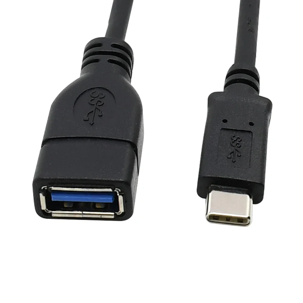 1M 3ft Usb3.1 USB-C Otg Kabel Usb Type-C Mannelijk Naar Usb3.0 Vrouwelijke Otg Datakabel Zwarte Kleur Voor Laptop Tablet Mobiele Telefoon