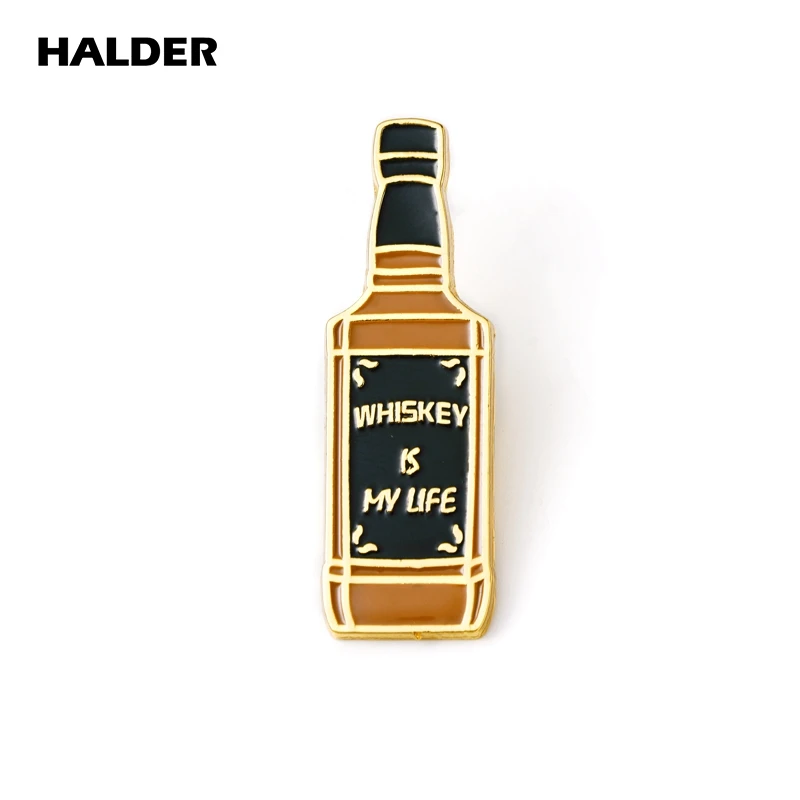 HALDER Wine Enamel Pin Whiskey Brooch Moutai Badge Lapel Pin Backpack Jeans Clothes Birthday Party Jewelry Gift for Best Friends