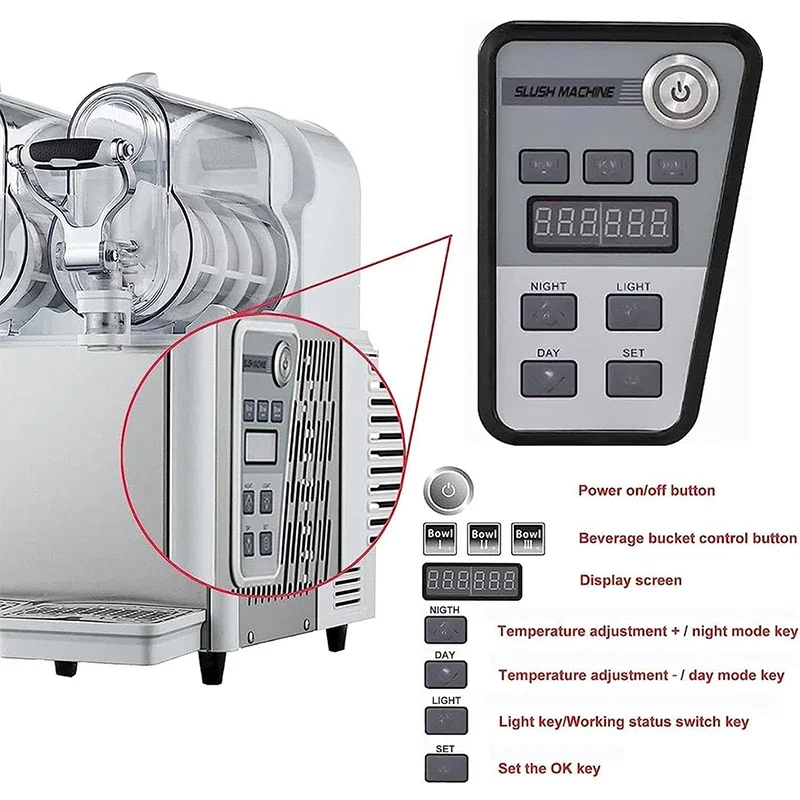 for 220v 12Lx3Tank Slushie Machine 370W Commercial Slushy Machine Slush Ice Machine Frozen Drink