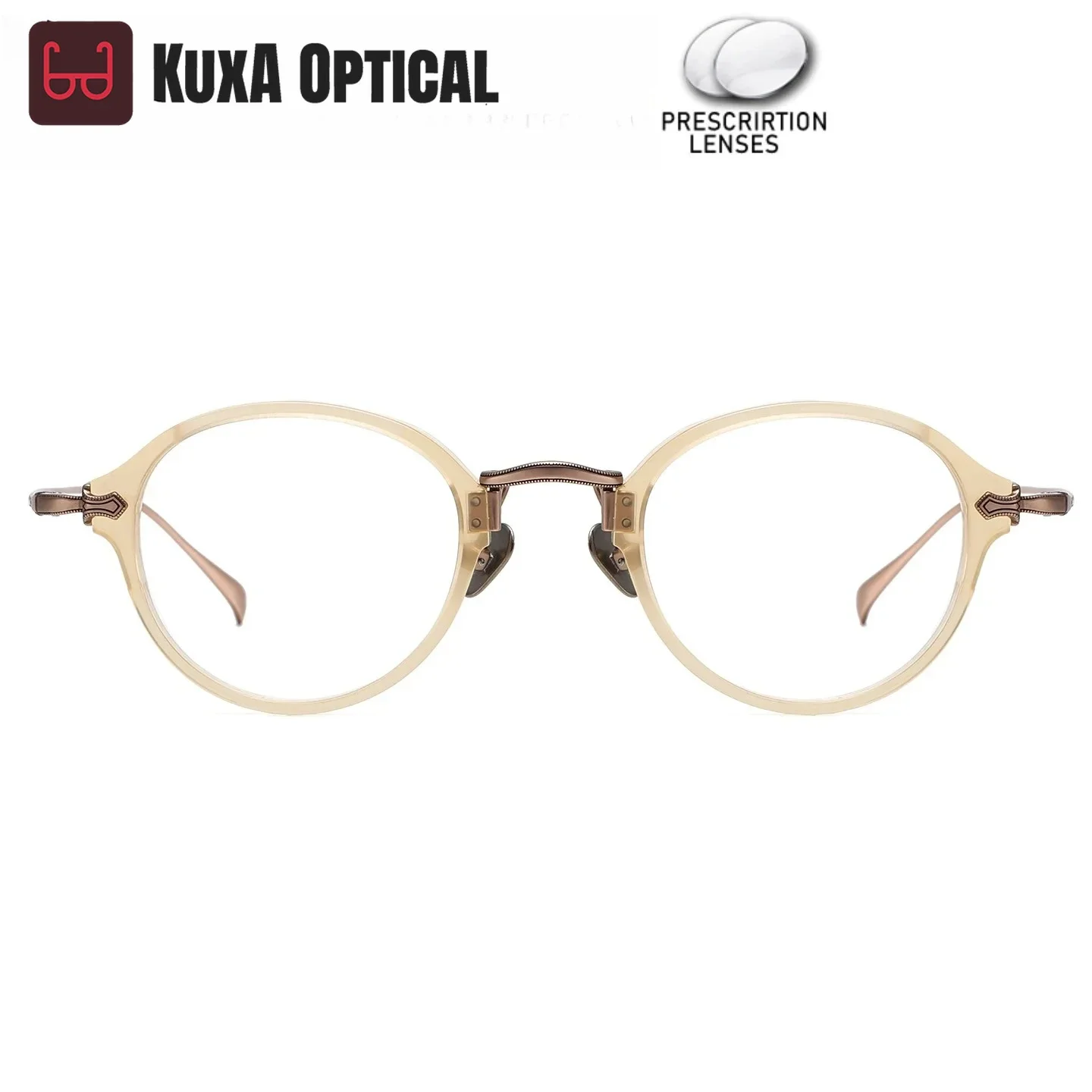 KUXA جديد خمر خلات إطار نظارات من التيتانيوم مع العدسات الطبية قصر النظر القراءة النظارات التقدمية الأشعة فوق البنفسجية المضادة للانعكاس #2