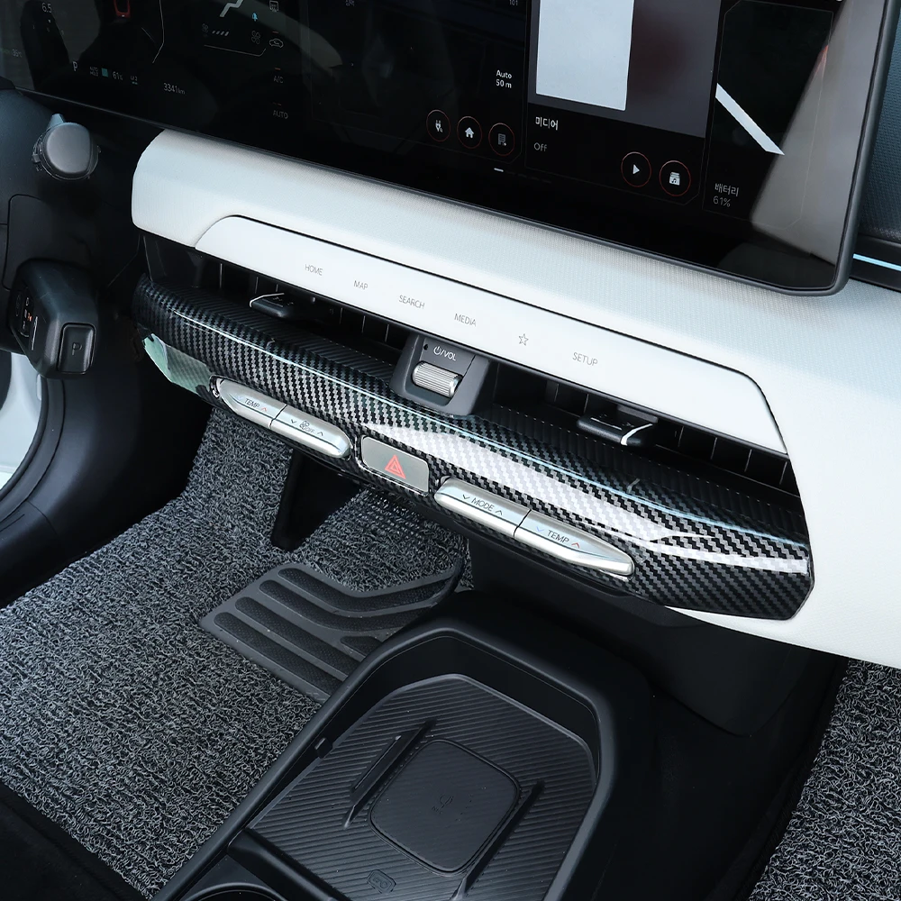 Auto Sale For Kia EV4 2025 2026 LHD Carbon Fiber Dashboard Middle Air Conditioner Vent Cover Trim Accessories