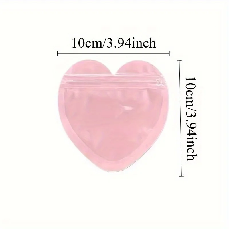 10/20/50PCS Heart Shaped Self Sealing Jewelry Bags Transparent Gift Packaging Bags for Necklace Bracelet Earrings Display