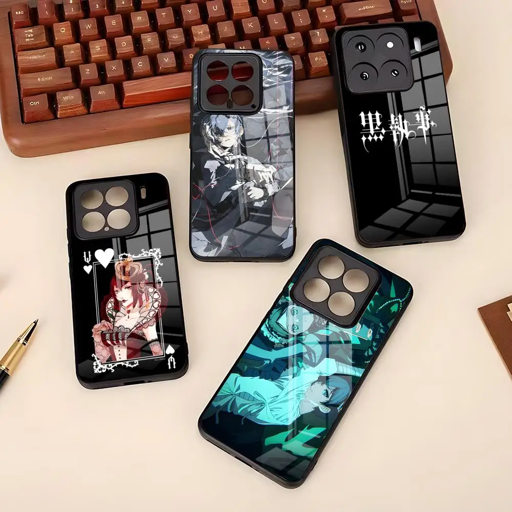 Black Butler Handyhülle für Xiaomi 17 15 14 13 T Pro Ultra Redmi 15 14 Pro Plus 4G 5G A7 Glasabdeckung