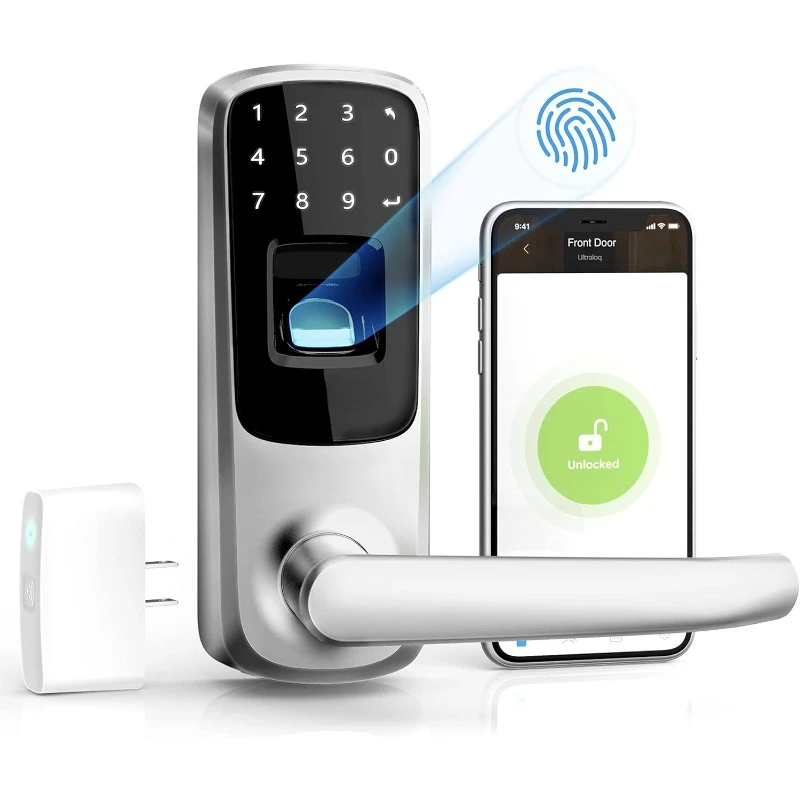 

UL3 BT (2nd Gen) Smart Lock + Bridge WiFi Adaptor, 5-in-1 Keyless Entry Door Lock with WiFi, Bluetooth, Biometric Fingerprint