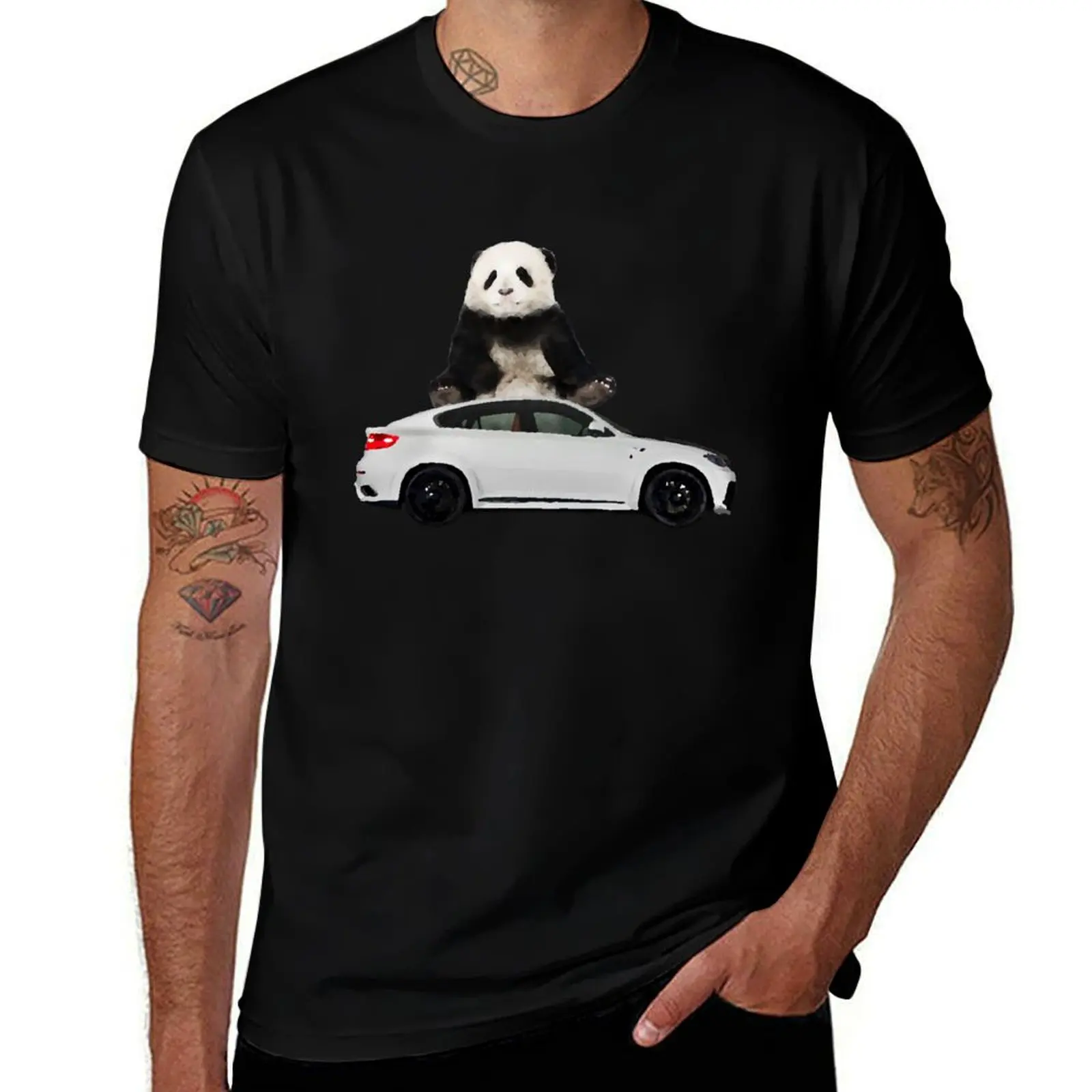 

White X6 Look Like A Panda T-Shirt t shirts for man cotton funny cotton t shirt man man t shirt summer T-Shirt