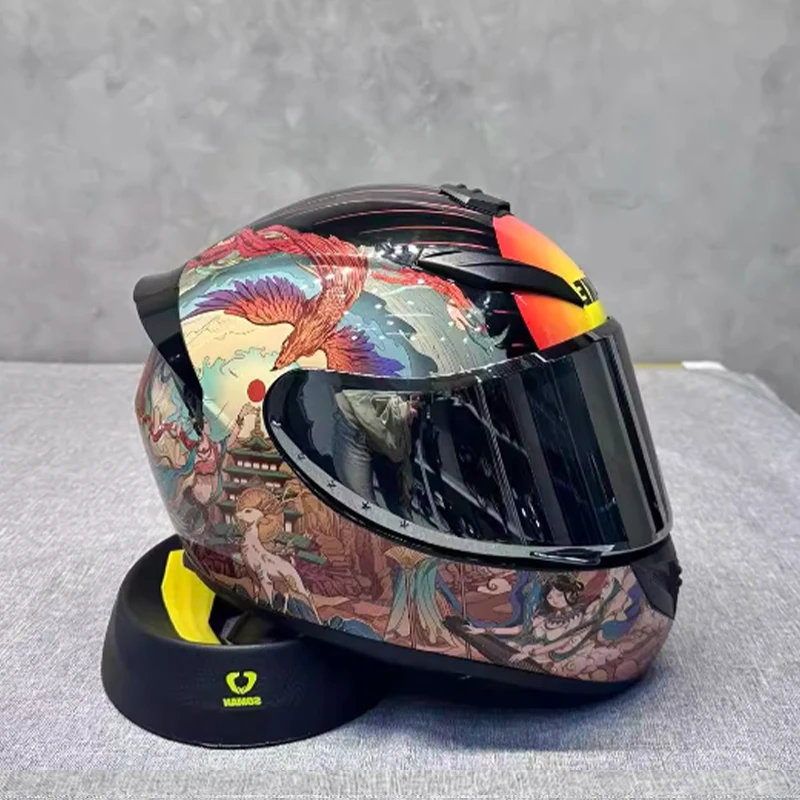 

Дизайн унисекс в стиле ретро Dun Huang Модель анфас Мотоциклетный шлем уменьшает шум ветра и шведский стол для спокойной езды на все сезоны