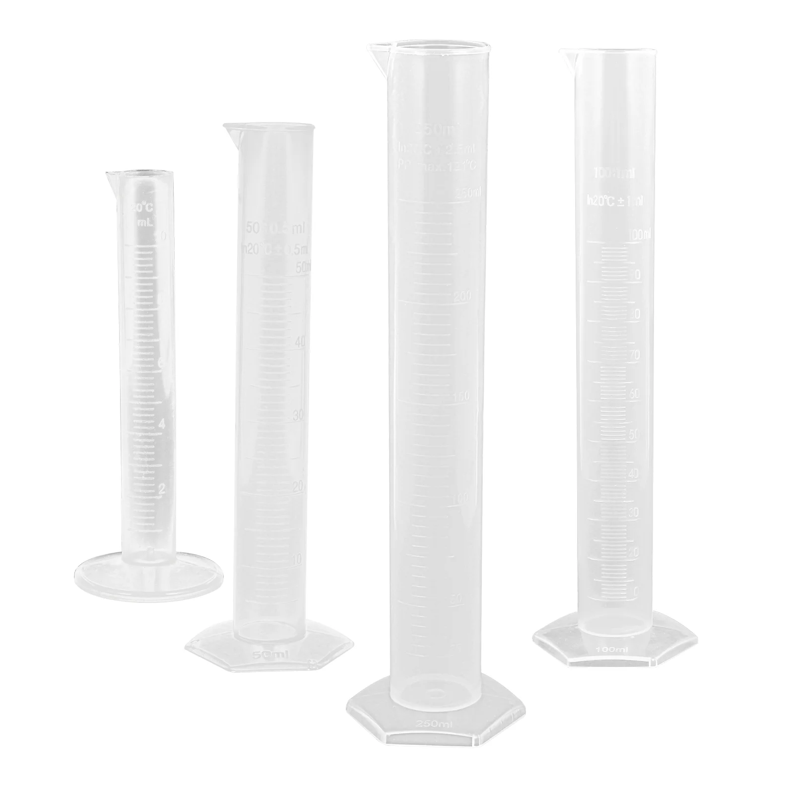 

4 Pcs Scale Plastic Measuring Cylinder Cups Pots Cylinders and Beakers Test Tube
