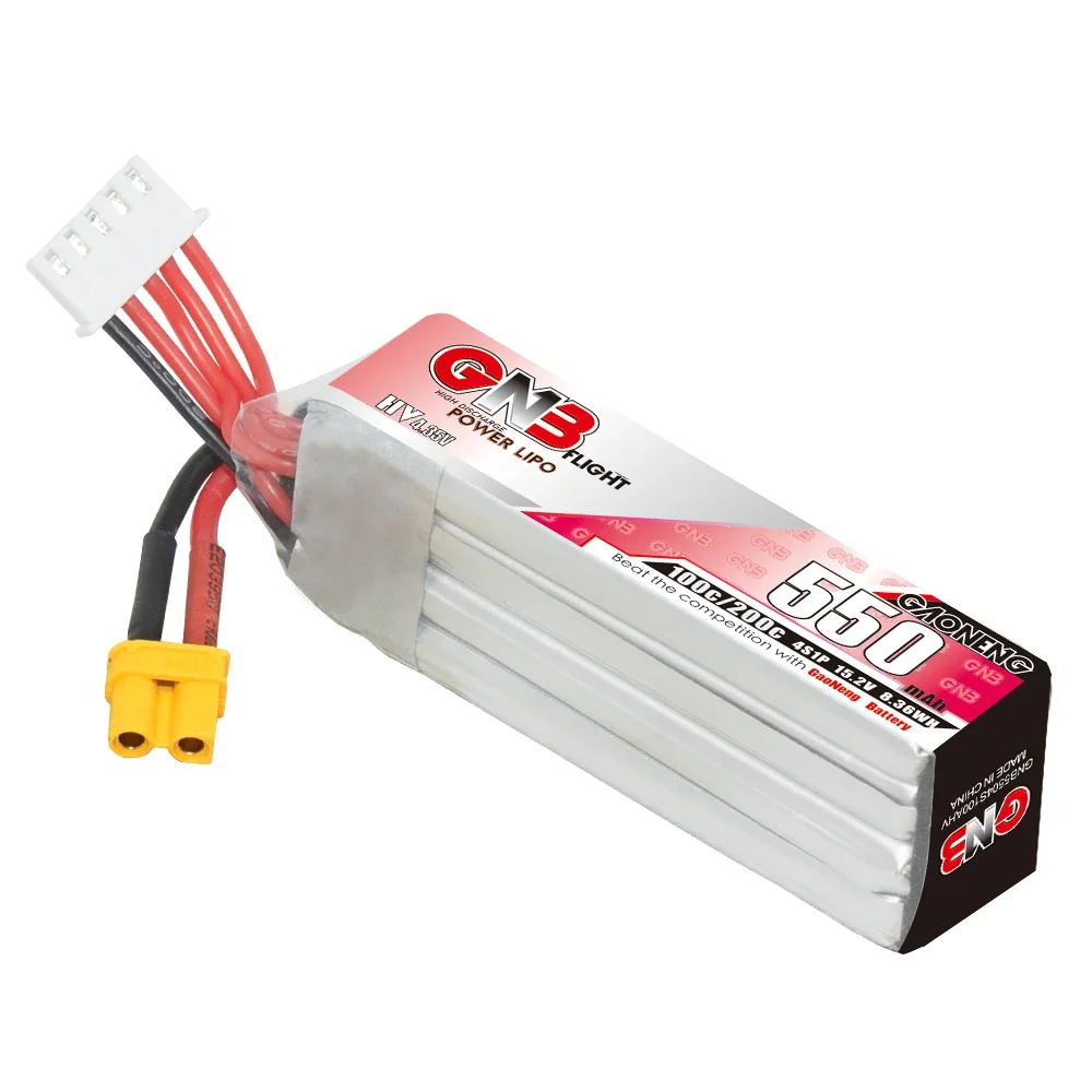 GAONENG GNB HV Lipo 배터리, Beta85X Whoop 쿼드콥터 FPV 레이싱 드론 RC 부품용, XT30 플러그 포함, 550mAh, 4S1P, 15.2V, 100C