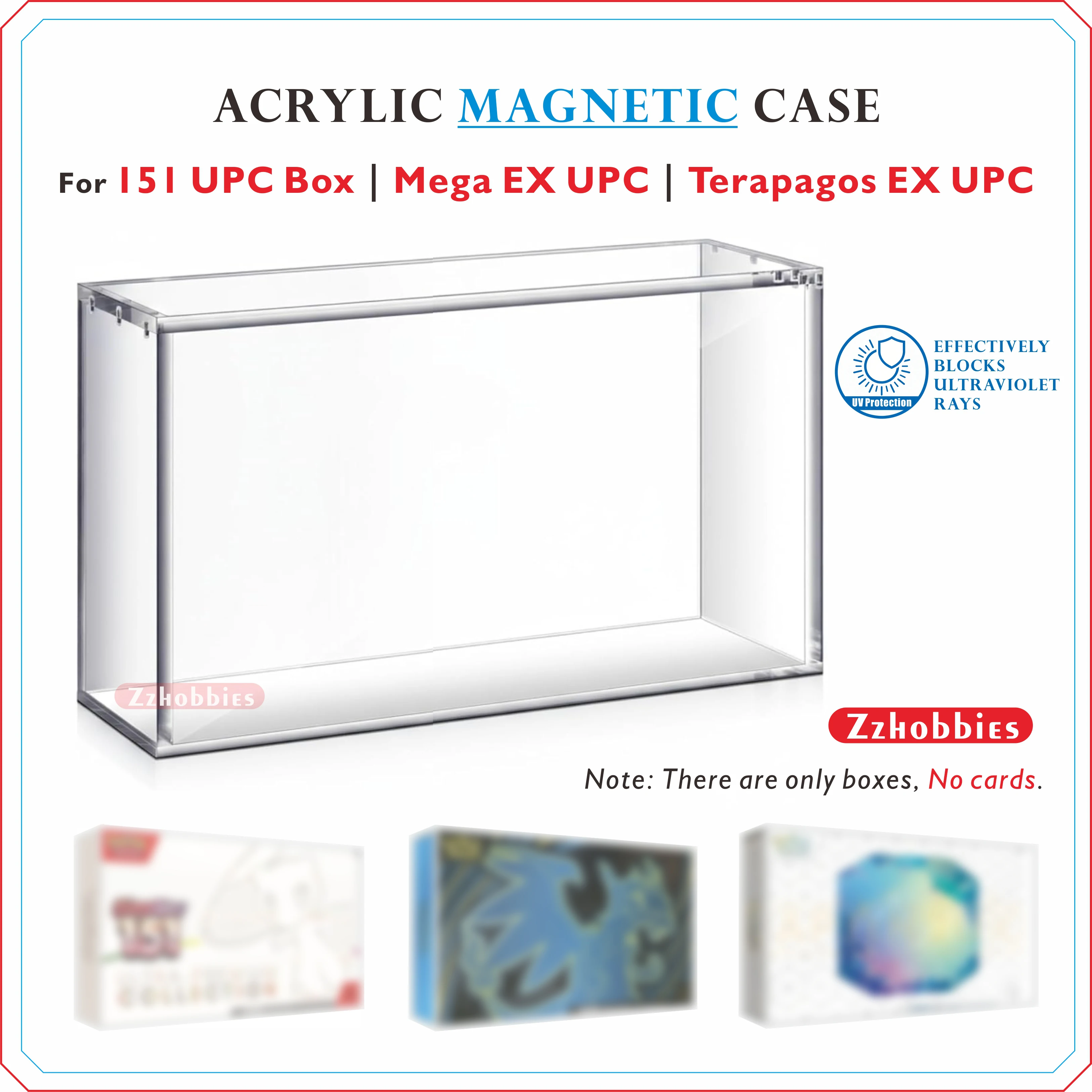 

Acrylic Magnetic Display Case For 151 UPC Case 5MM Acrylic Clear Storage Box For Scarlet & Violet 151 Ultra Premium Collection