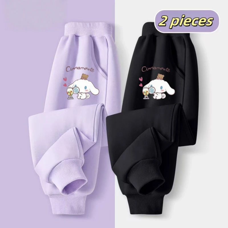 2 قطعة \ مجموعة الخريف طفل الفتيات ملابس الأطفال عارضة الكرتون سانريو سينامورول السراويل المطبوعة طفل الرياضة أسفل رياضية