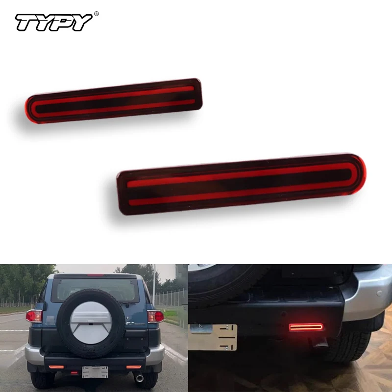 

Отражающие фонари бампера TYPY для Toyota FJ Cruiser, функция как хвост (задние противотуманные фары), стоп-сигнал и мигающий поворотник 07224