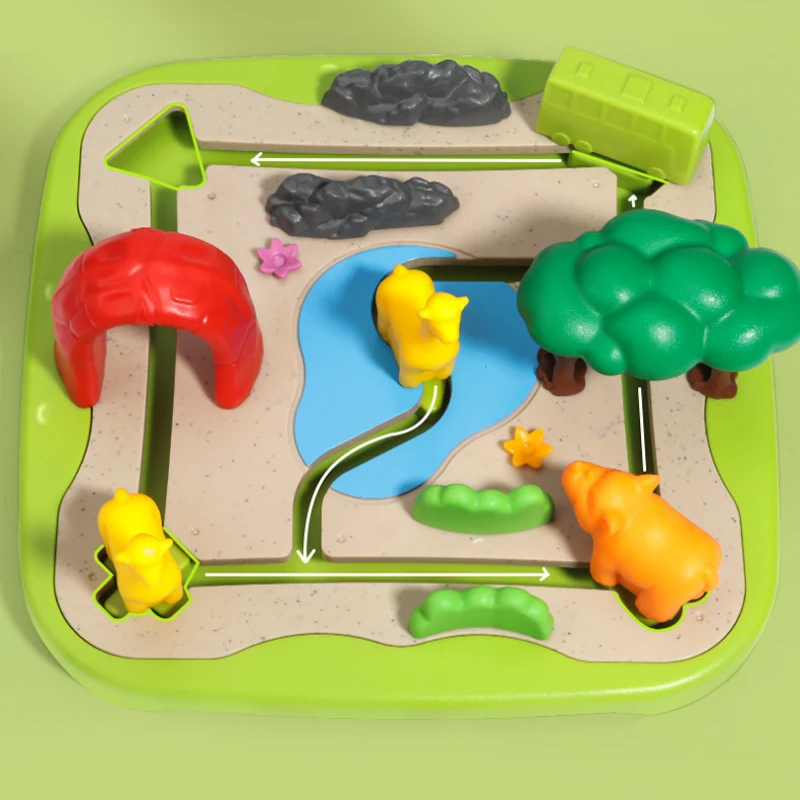 Juguetes Educativos de aprendizaje para niños, juego de mesa de Wonder Zoo, animales, tema bonito, 60 desafíos, juego lógico, enrutamiento, capacidad de observación