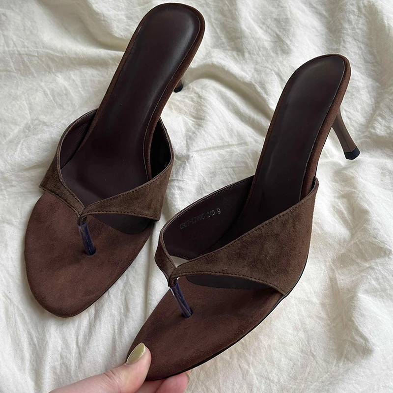 

Summer Women Clip Toe High Heel Slippers Fashion Dress Slide Ladies Outdoor Evening Party Sandalias