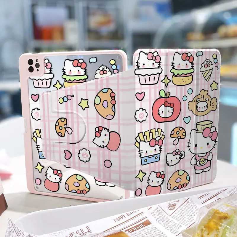 

Для iPad 11 2025 A16 Air 7 11 M3 Pro 11 Чехол для iPad 10th 7/8/9th Gen 10.2 2018 2017 9.7 Mini 6 Защита планшета Hello Kitty