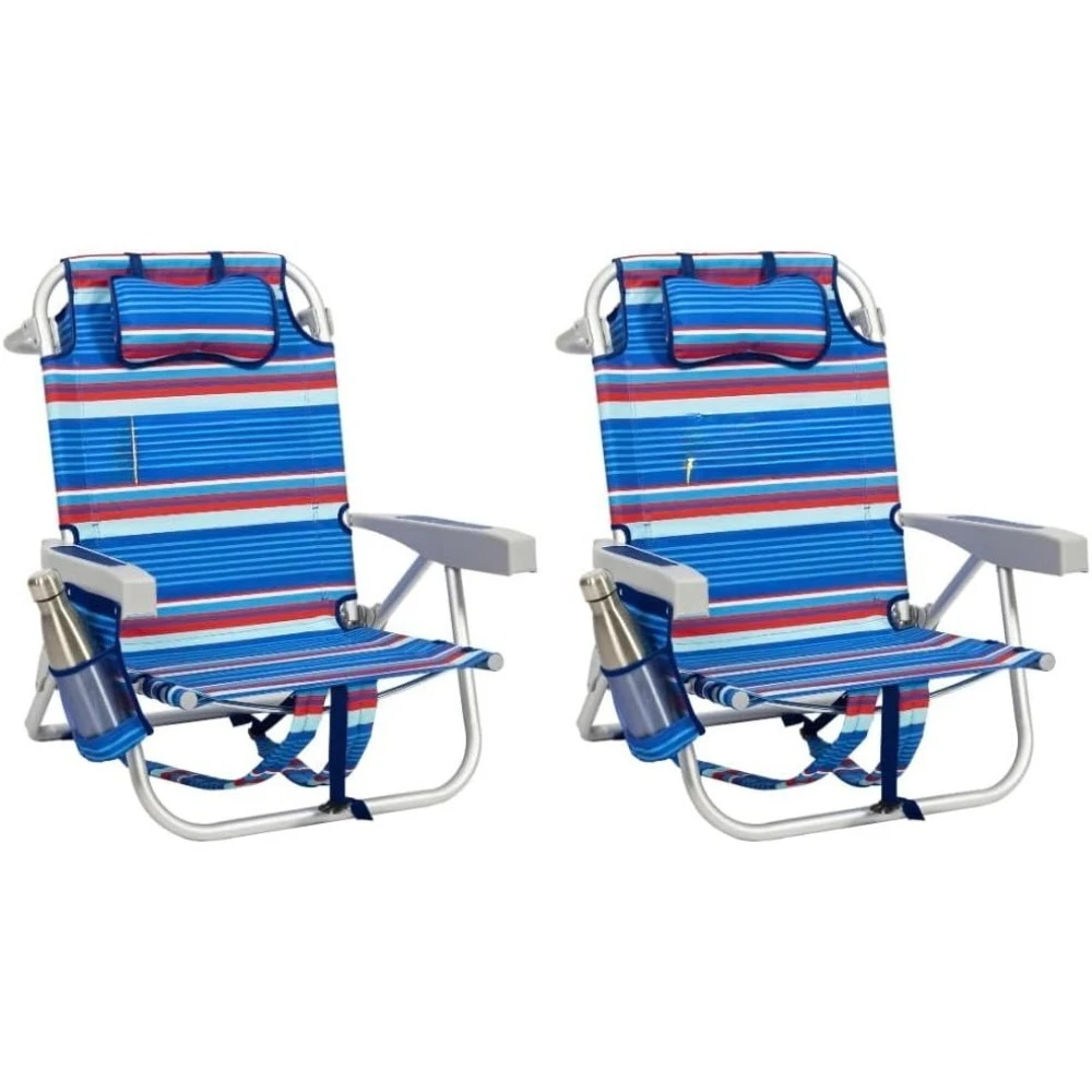 

Backpack Beach Chair 2 Pack (Sailfish and Palms), Aluminum, Multicolor
