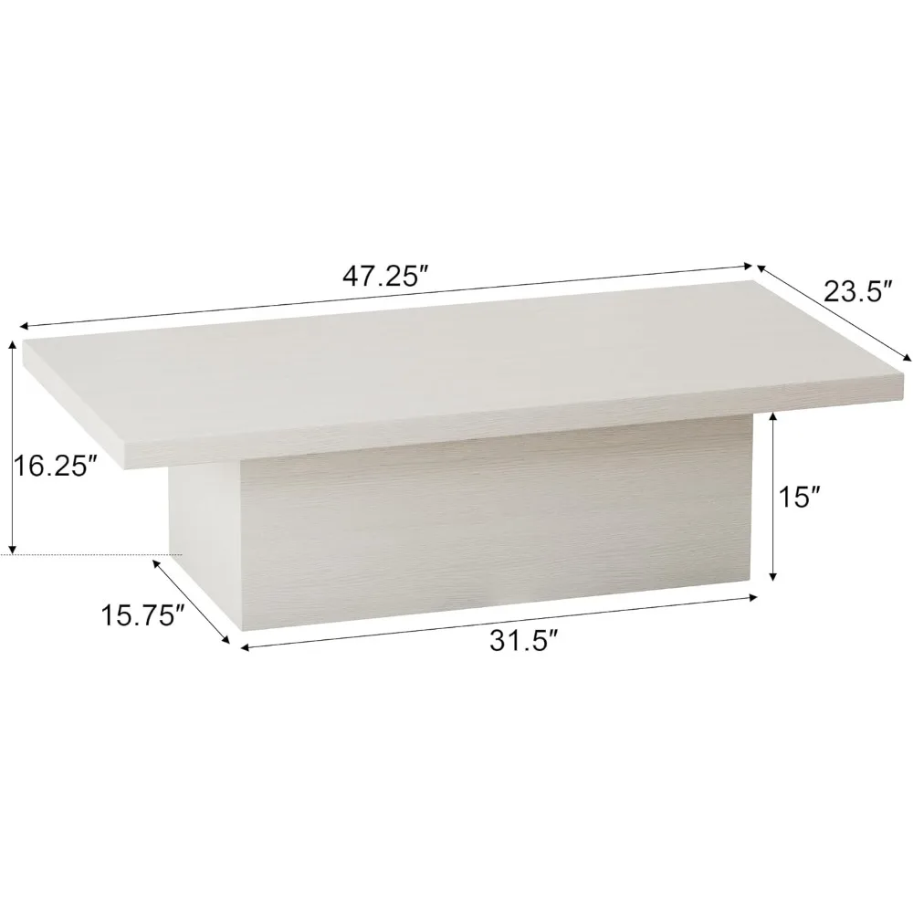 Mesa de centro de granja, mesa de cóctel de madera de ingeniería moderna 47,25, mesa decorativa resistente a los arañazos con marco resistente para la vida