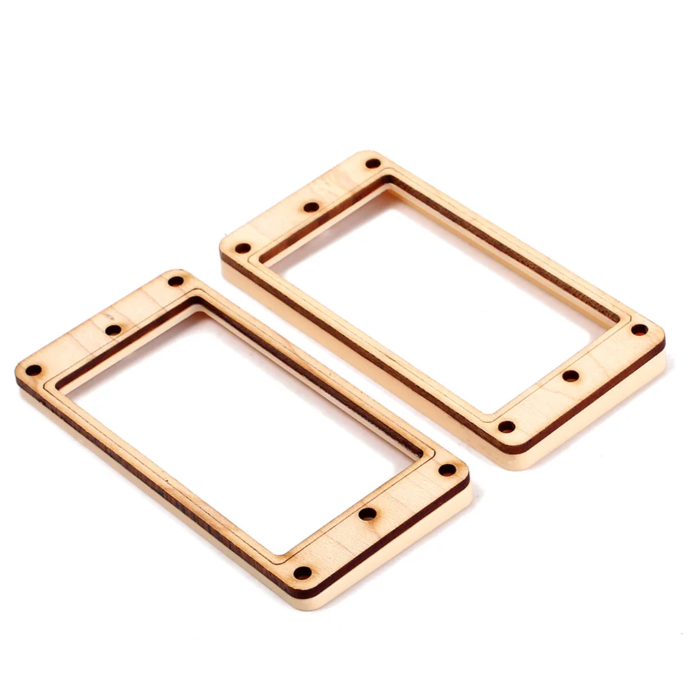 

2pcs Maple Wood Plastic Slanted Double Coil Electric Guitar Pickup Ring Humbucker Frame Mounting Ring with 8 Screws GB305I (Khak