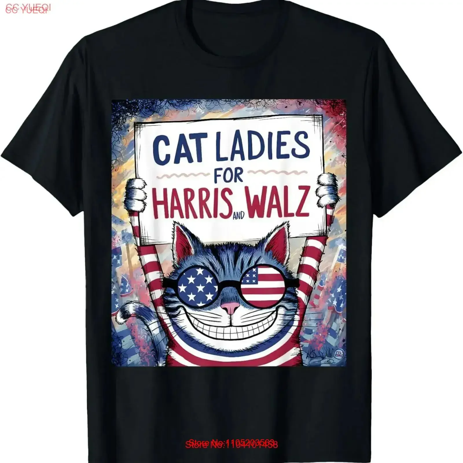 هاريس والز 2024 القط السيدات ل والفالس تي شيرت خمر غسلها رداء علوي غير رسمي للارتداء اليومي الرسم موضة مريحة #1