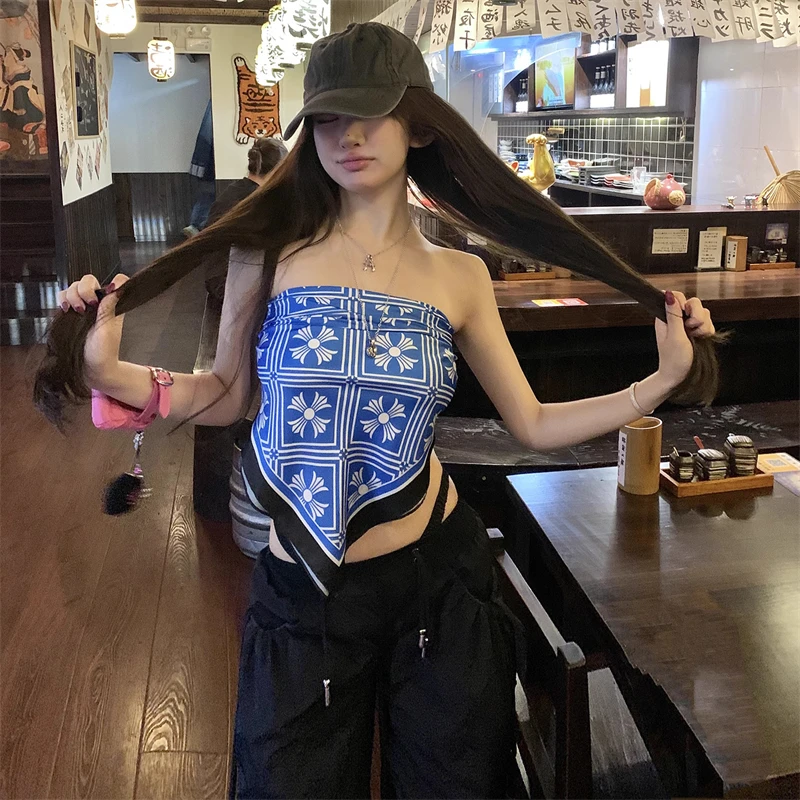 Echarpe-sari-d'ete-a-imprime-croise-pour-femmes-foulard-multi-usure-haut-de-gamme-sensation-haut-tubulaire-gilet-polyvalent-en-fiber-de-polyester