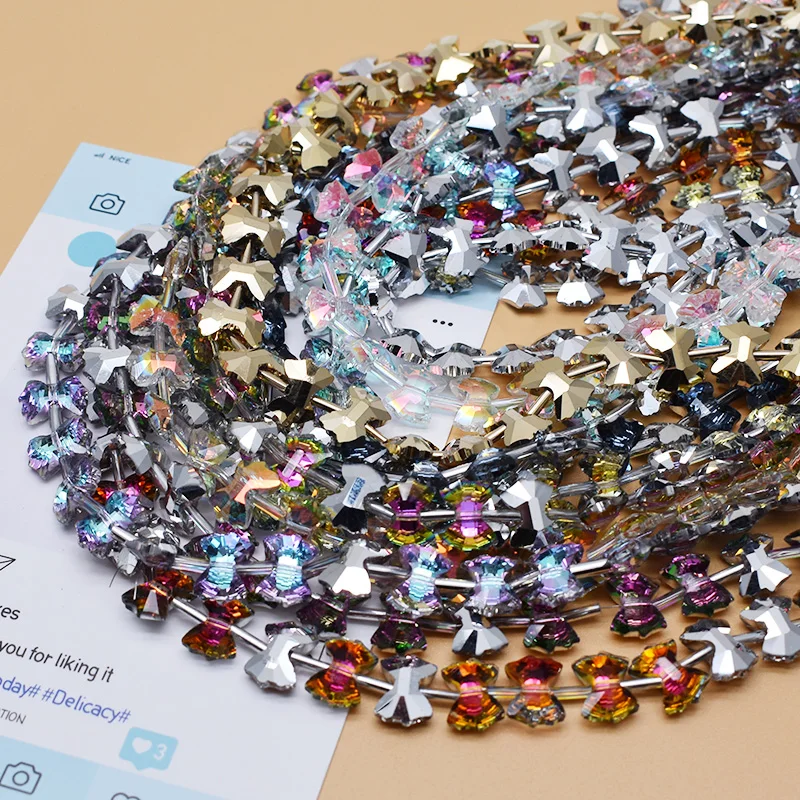 New Color 9x12mm Bow Tie Shape Crystal Glass Beads Color Faceted Bow Tie Crystal Beads for Jewelry Making DIY Earrings Bracelet